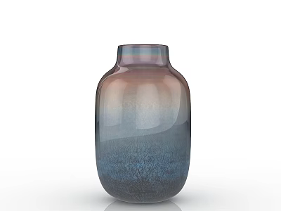 Ceramic Vase With Gradient Purple Pink And Blue Glossy Surface 3d model