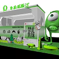 Queen Westing Green Themed Dessert Shop With Cartoon Character And Coffee Drinks