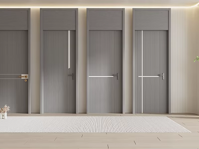 Modern swing door single door bedroom single door 3d model