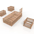 Handmade Bamboo Woven Baskets in Various Sizes for Food Storage and Organization