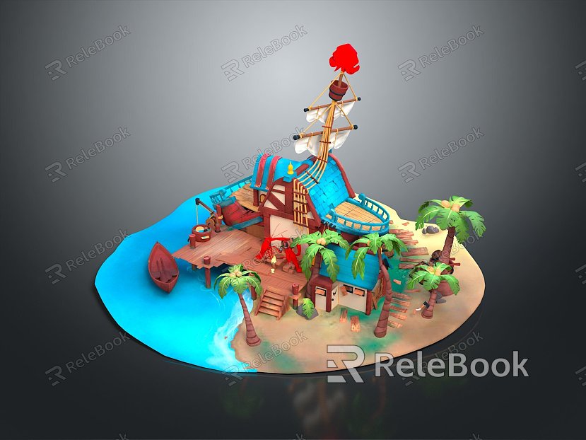 Holiday Paradise Holiday Island Sea House Seaside Cottage Seaside Wooden House Holiday Island Island Island model