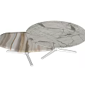Elegant Round Coffee Table With Layered Marble Tops And Natural Textures 3d model