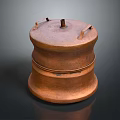 Rustic Copper Daily Household Container With Lid Handles And Vintage Design