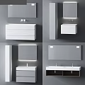 Modern Minimalist White Washbasin Design With Countertop And Various Styles