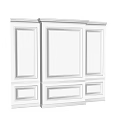 Modern Wainscoting Panel Design With Various Colors For Interior Wall Decoration 3d model