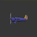 Vintage Blue and Yellow Model Airplane B24 With Star Emblem And Striped Tail