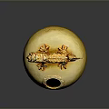 Intricate Dragon Shaped Sculpture Carving With Yellow Spherical Body Circular Opening And Ornate Base