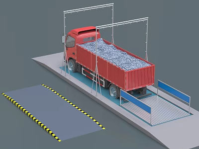 Industrial Truck Loading Equipment with Cargo Transport Platform and Metal Frame Structure 3d model