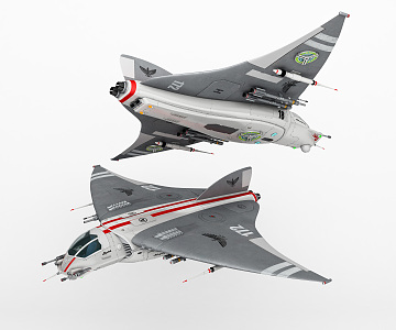 Modern fighter futuristic sci-fi jet universe fighter 3d model