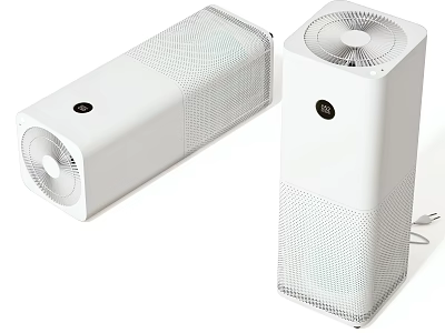 Two White Home Air Purifiers With Modern Design And Different Styles For Daily Use 3d model