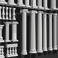 Marble column gypsum column combination 3d model