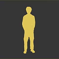 Man in Camouflage Jacket With Lanyard Standing Against Gray Background Hands Crossed