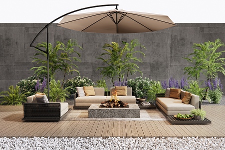 Outdoor Sofa Double Sofa Plants Plant Pile Plant Combination Shrub 3d model