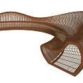 Public Chair With Curved Woven Structure And Modern Design For Outdoor Space