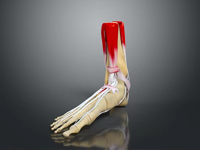 Detailed Game Movie Character Foot Skeleton Muscle Ligament Anatomical Model Structure 3d model