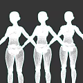 Game Film Character 3D Human Models With Anatomical Muscle And Skeleton Structures