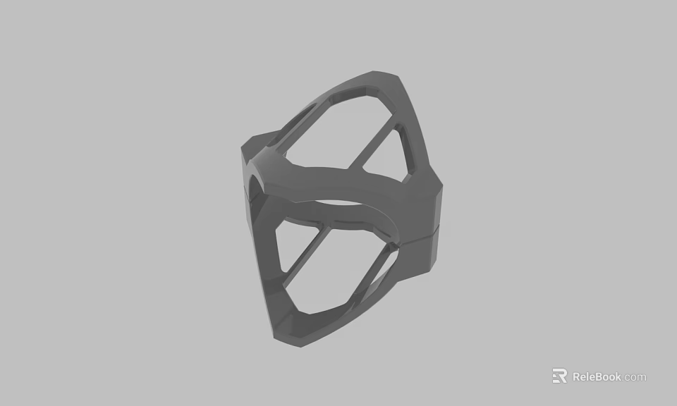 Gray Geometric Sculpture With Hollow Openwork Design And Modern Structure 3d model 