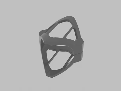 Gray Geometric Sculpture With Hollow Openwork Design And Modern Structure 3d model