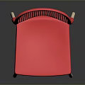 Red Modern Chair With Mesh Back Solid Red Seat And Light Colored Legs
