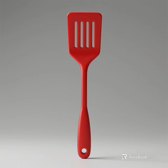 Red Silicone Spatula With Ergonomic Handle And Heat Resistant Design For Cooking 3d model 