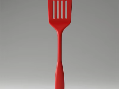 Red Silicone Spatula With Ergonomic Handle And Heat Resistant Design For Cooking 3d model