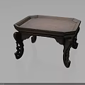 Vintage Wooden Octagonal Table With Intricate Carved Legs And Decorative Design