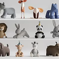 Plush Toy Ornaments Combination Toy Doll Ornaments 3d model