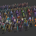 Game And Movie Character Design Collection With Diverse Costumes And Weapons