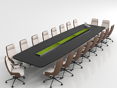 Conference table and chair combination model