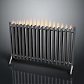 Black Metal Radiator with Realistic Flame Effect for Home Heating Daily Household Appliance