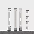 New Chinese Style Column Villa Corner Column 3d model