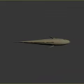 3D Modeled Fish With Light Brown Body White Underbelly Fins Eyes Whiskers Gray Background Reflection