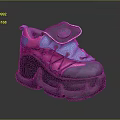 Stylish Blue Pink And Black Sneakers With Thick Sole And Lace Up Design