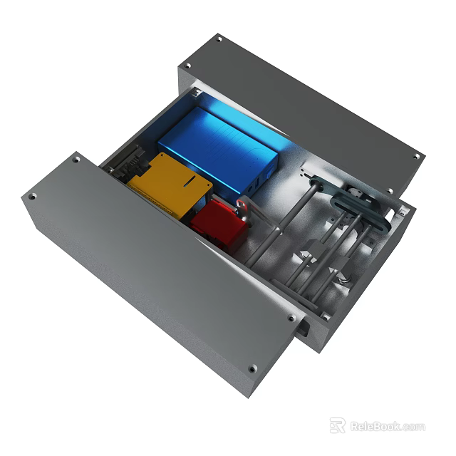 Metal Cased Electronic Device With Colored Modules And Internal Structure Components 3d model