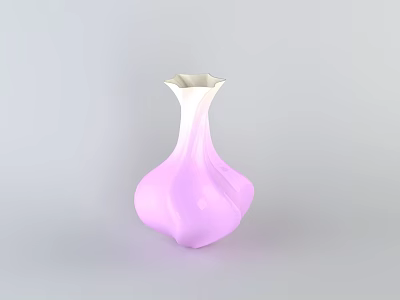 Pink White Decorative Vase Ornamental Home Decor Piece for Living Room Decoration 3d model