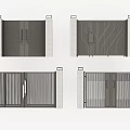 Building Exterior Wall Designs With Double Doors Vertical Slats And Wave Patterns 3d model