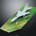 Detailed Airplane Model Displayed On Green Grass Base With Realistic Design Features