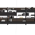Modern bookcase bookshelf background wall 3d model