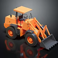 Orange Electric Toy Construction Loader With Realistic Shovel And Big Wheels