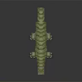 Pixel Style Aquatic Animal 3D Model With Block Structure And Green Yellow Colors