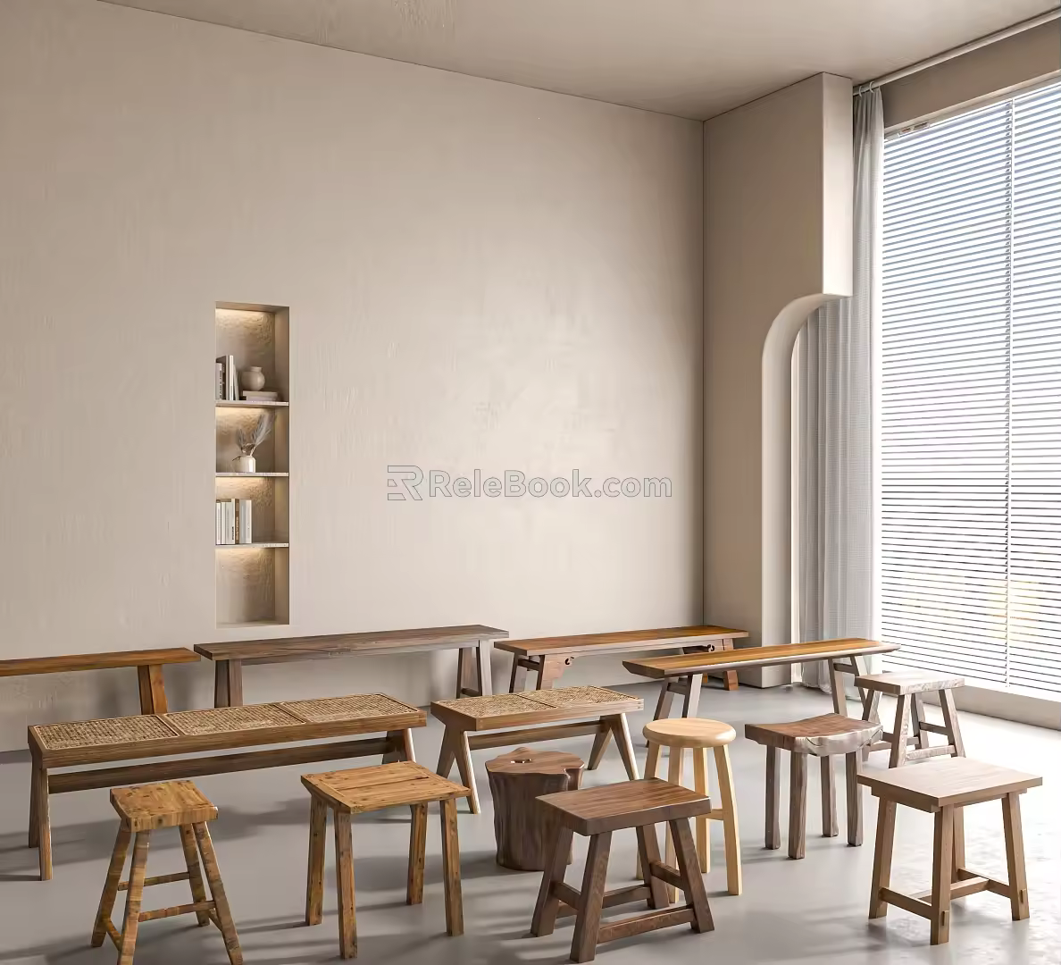 Quiet Stool Log Stool Bench Low Stool Log Stool Single Stool 3d model