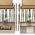 Elegant Modern Luxury Sideboard Cabinet Featuring Gold Metal Frame Wooden Body Drawers And Storage