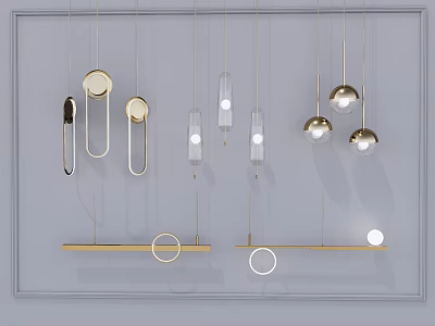 Light Luxury Chandelier Metal Chandelier 3d model