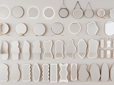 Diverse Shaped Mirrors for Home Decor and Daily Use in Modern Classic Styles 3d model