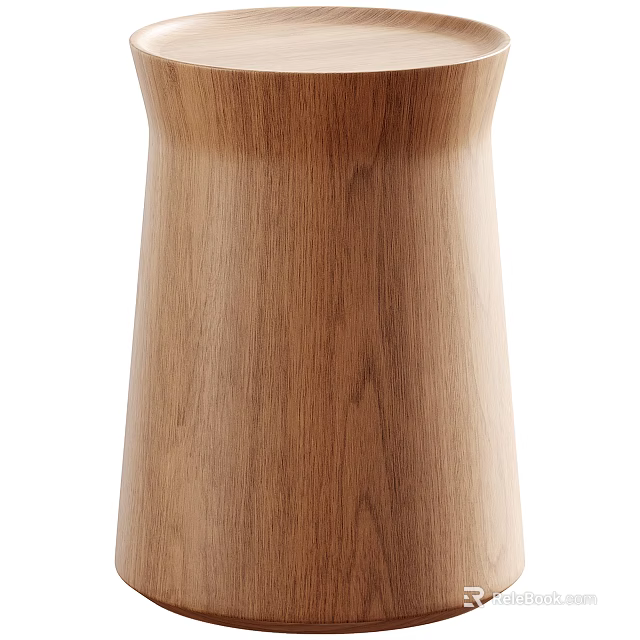 Modern Wooden Side Table With Natural Wood Grain And Sleek Minimalist Design 3d model 