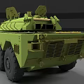 Detailed Green Armored Military Tank 3D Model With Long Cannon And Black Wheels