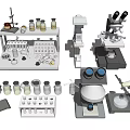 Advanced Industrial Laboratory Equipment With Microscopes Test Tubes And Lab Benches