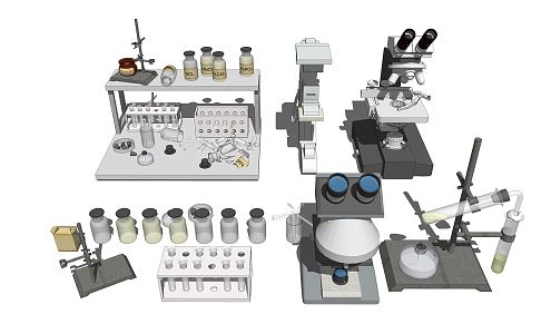 modern experimental equipment chemical experiment 3d model