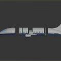 Cutaway Airplane Model Showing White Fuselage Blue Windows And Red Seats
