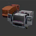 Orange And White Utility Trucks With Open Doors And Commercial Features